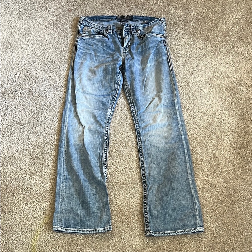 Men's Silver Brand Blue Jeans